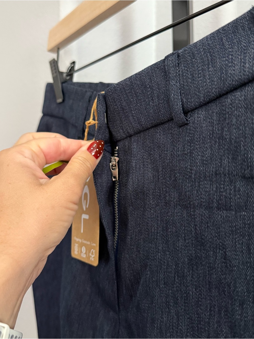 New OGL Viscose-Linen Weave European Linen Mid Rise Flared Pant with Pockets M - Picture 3 of 6